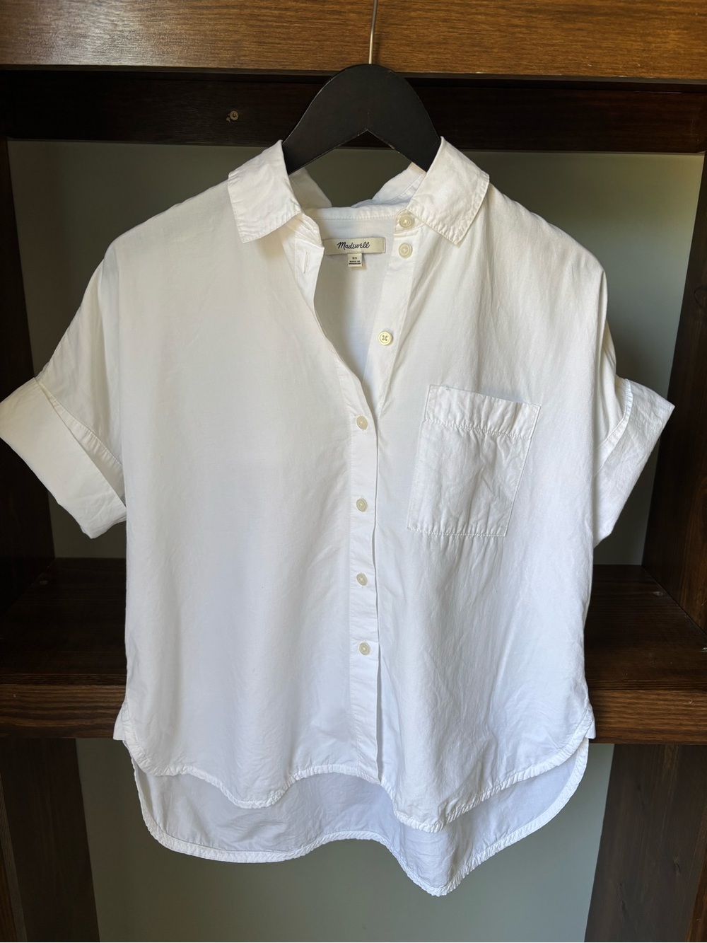 Madewell Relaxed White Short-Sleeve Button-Down Shirt